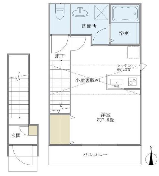 カーサ シトラス(ワンルーム/2階)の間取り写真
