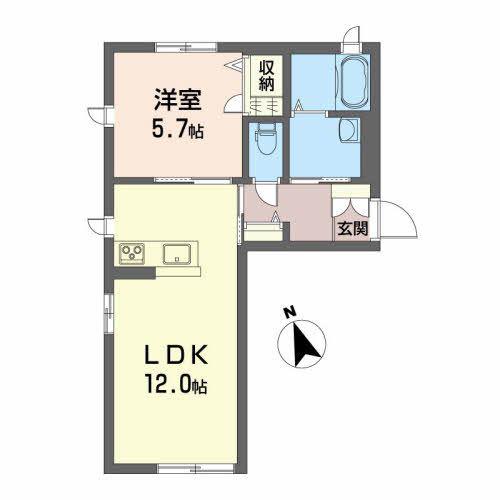 シャーメゾン和(1LDK/1階)の間取り写真
