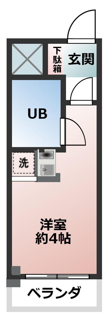 エアフォルク綱島(ワンルーム/3階)の間取り写真