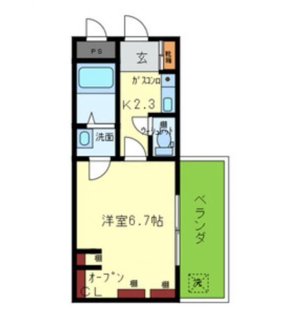 サン藤江(1K/1階)の間取り写真