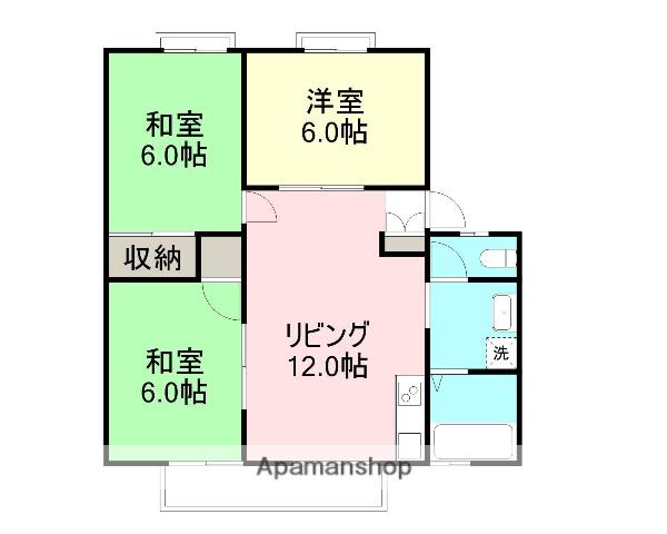 グリーンフル根来(3LDK/2階)の間取り写真