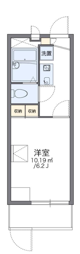 レオパレス甲子園CITY(1K/1階)の間取り写真