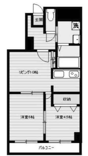 グリーンビュー江古田(2LDK/3階)の間取り写真