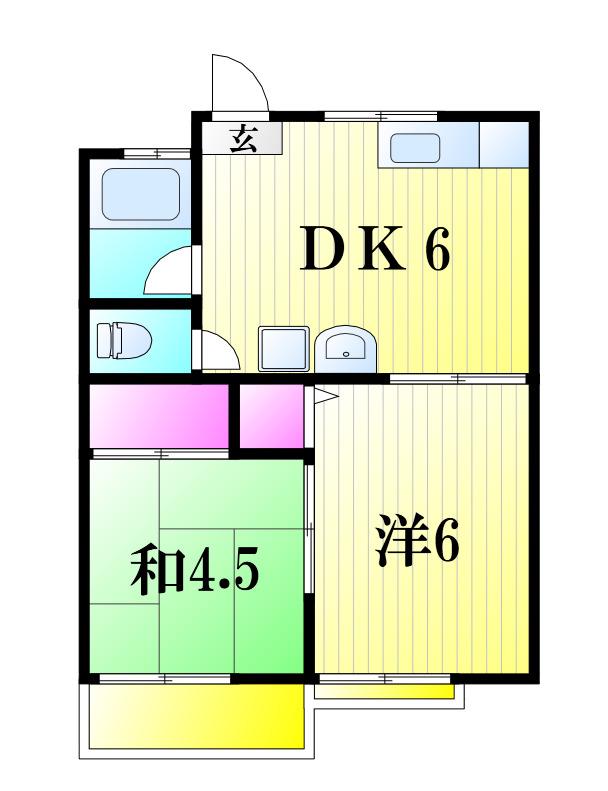 増田ハイツ(2DK/2階)の間取り写真