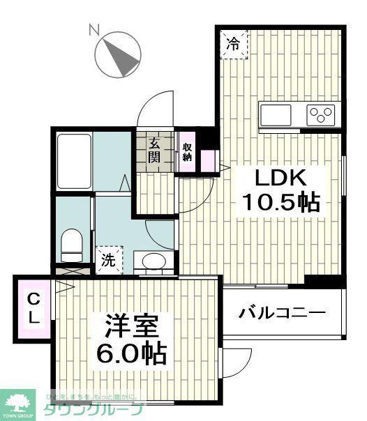 フレール松が枝(1LDK/2階)の間取り写真