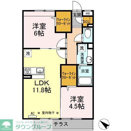 エクレール原宿(2LDK/1階)の間取り写真