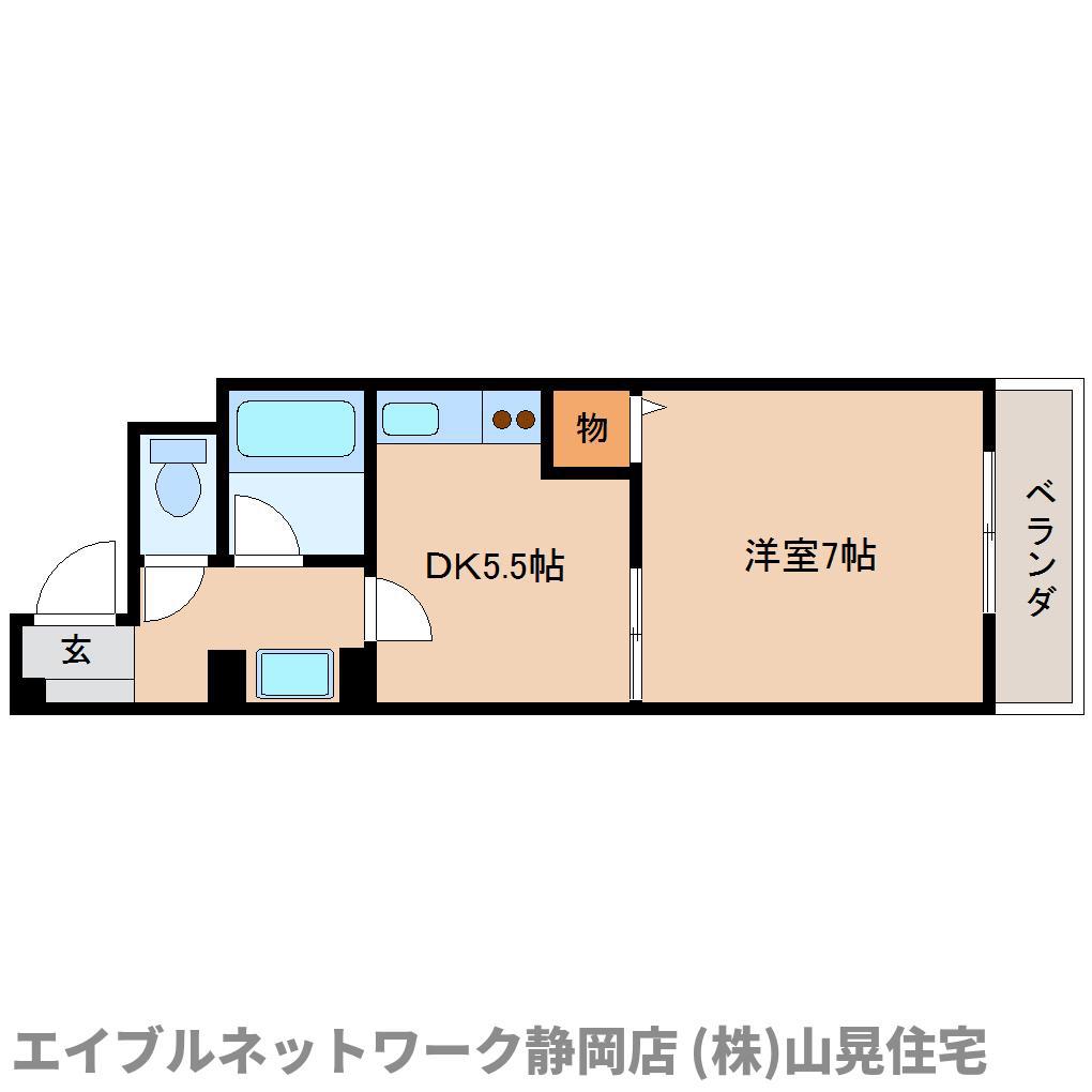 クロスロード鷹匠(1DK/5階)の間取り写真