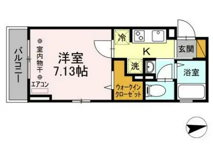 GRAND SOLEIL VI(1K/3階)の間取り写真
