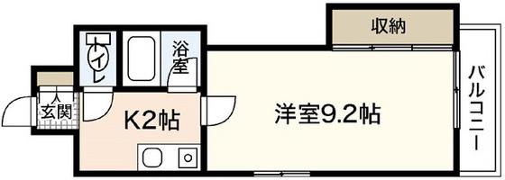 アトラス大町(1K/2階)の間取り写真