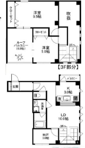 ディアコートM(2SLDK/2階)の間取り写真