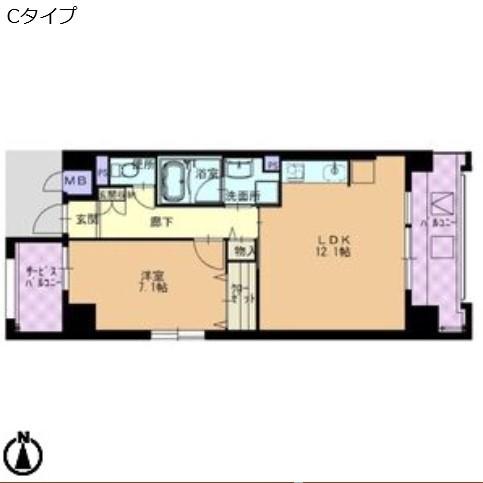 ヴェネチアプリモ(1LDK/10階)の間取り写真