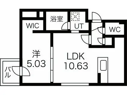 SOL FLOR(1LDK/2階)の間取り写真