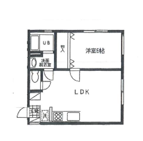 栖原コーポ(1LDK/1階)の間取り写真