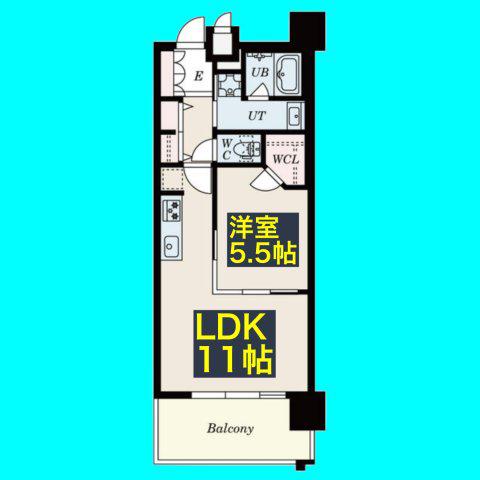 S-RESIDENCE本郷II(1LDK/12階)の間取り写真