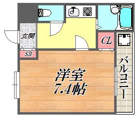 フォンテーヌ武庫之荘(1K/2階)の間取り写真