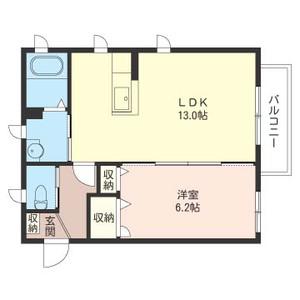 シャーメゾンわかば(1LDK/2階)の間取り写真