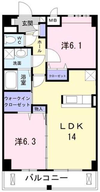 ヴァルスヴァルド(2LDK/3階)の間取り写真