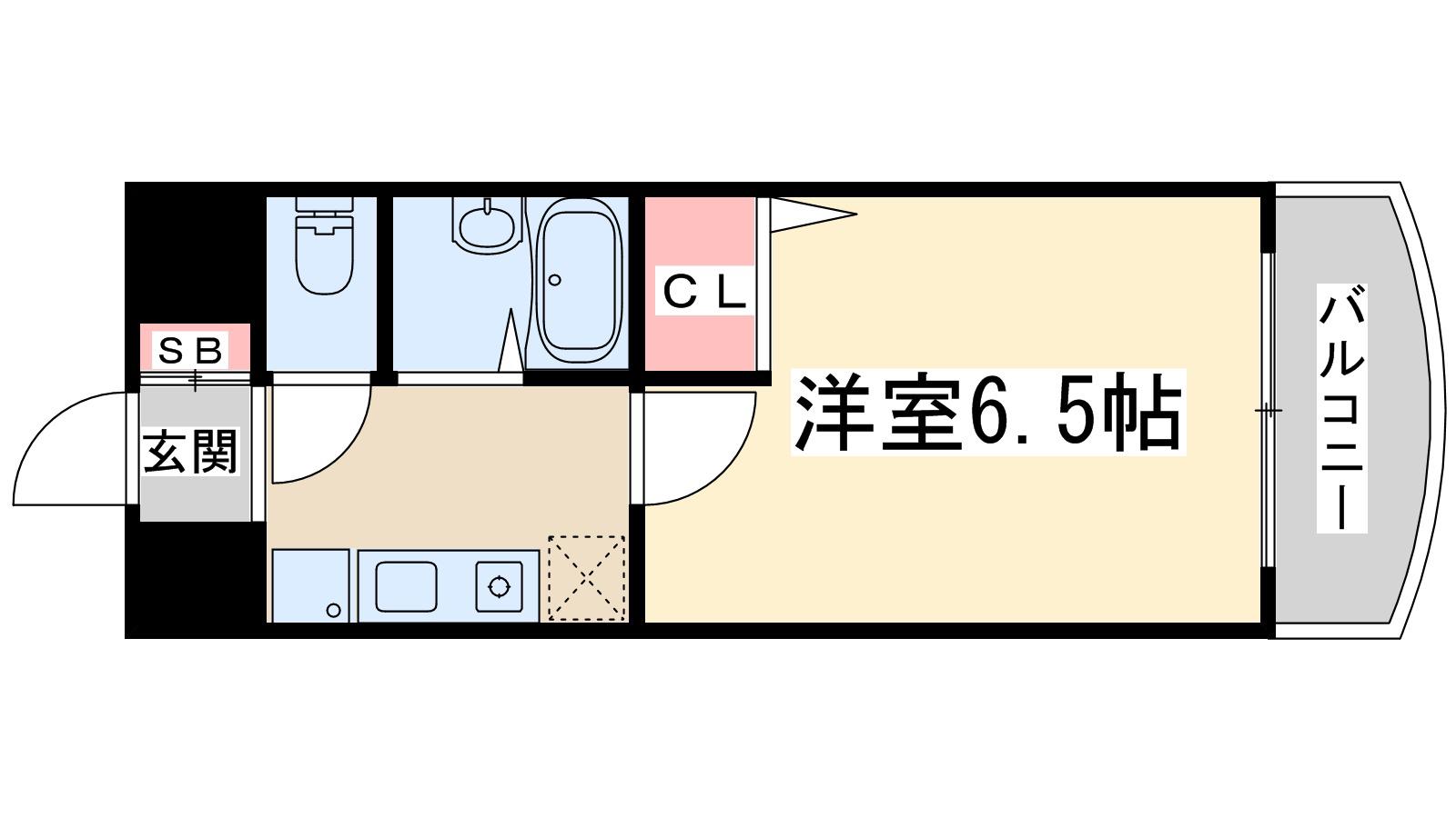 ノルデンハイム東三国ⅢA(1K/5階)の間取り写真