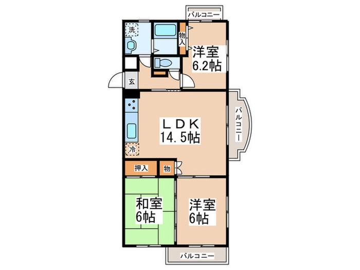 オーナービラ鈴木(3LDK/3階)の間取り写真