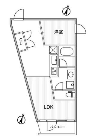 GRANDUO代々木2(2LDK/2階)の間取り写真