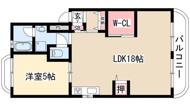 グリーンコート浅井(1LDK/3階)の間取り写真
