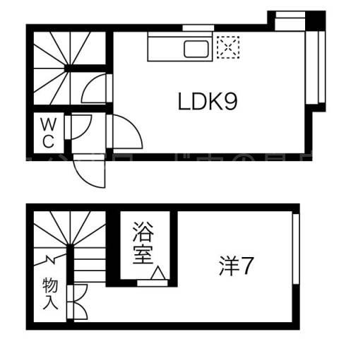 きらり豊平(1LDK/2階)の間取り写真