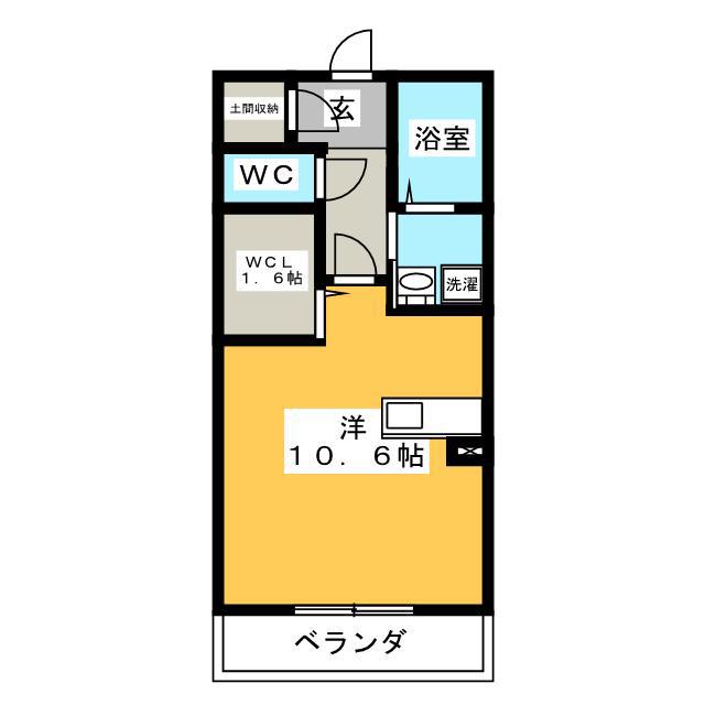 ALFLAT A(ワンルーム/2階)の間取り写真