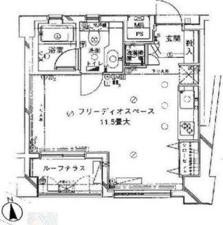フリーディオ四谷3丁目(ワンルーム/1階)の間取り写真