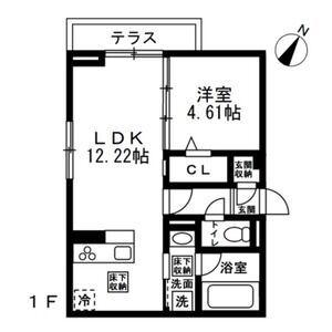 国立市谷保4丁目PJ 共同A棟(1LDK/1階)の間取り写真