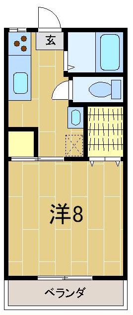 ルミエール宮野(1K/2階)の間取り写真