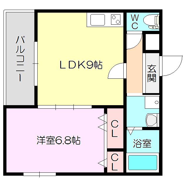メゾン ドサラユー(1LDK/3階)の間取り写真