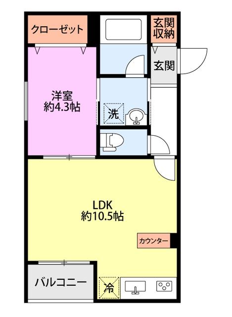 プリマヴェーラ(1LDK/1階)の間取り写真