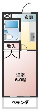 メゾンドツインクル(1K/2階)の間取り写真