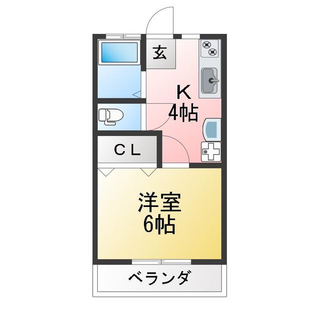 井上コーポ(1K/2階)の間取り写真