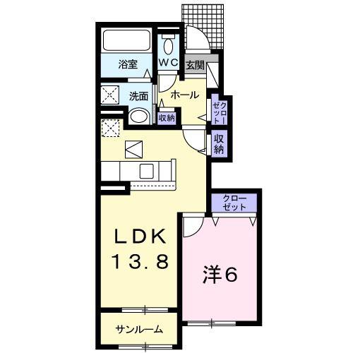 ベル・ルーチェ(1LDK/1階)の間取り写真