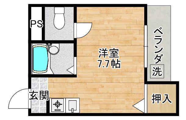 KSコート千里山駅前(ワンルーム/4階)の間取り写真