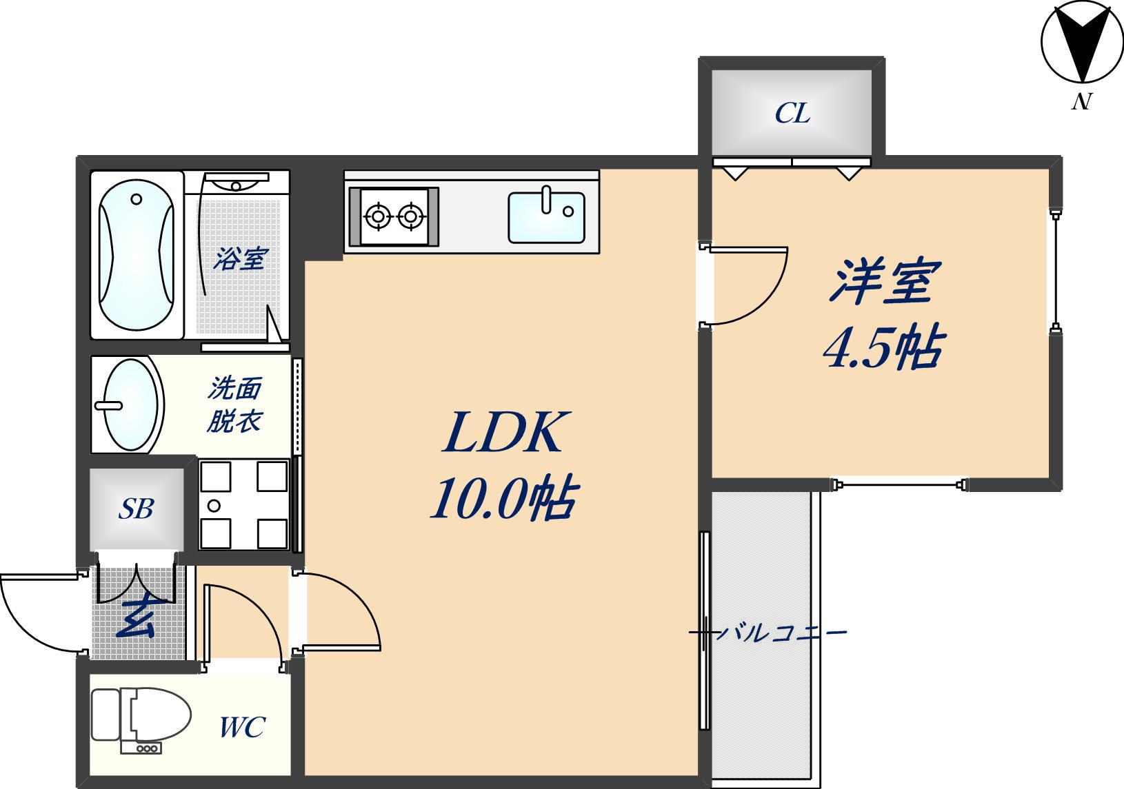 TRES STELLA(1LDK/3階)の間取り写真