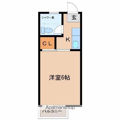 UTSUWA(ワンルーム/2階)の間取り写真