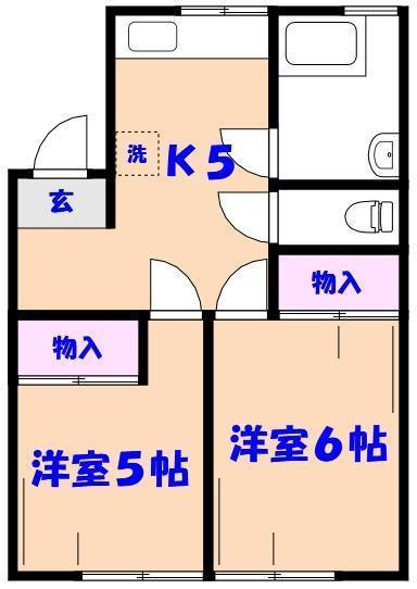 水谷ビル(2K/4階)の間取り写真