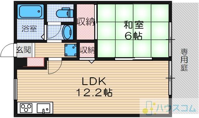 サンコート千里(1LDK/1階)の間取り写真