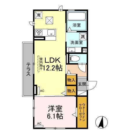 ココット(1LDK/3階)の間取り写真