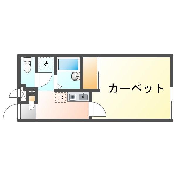 レオパレスシーサイドN与那原(1K/2階)の間取り写真