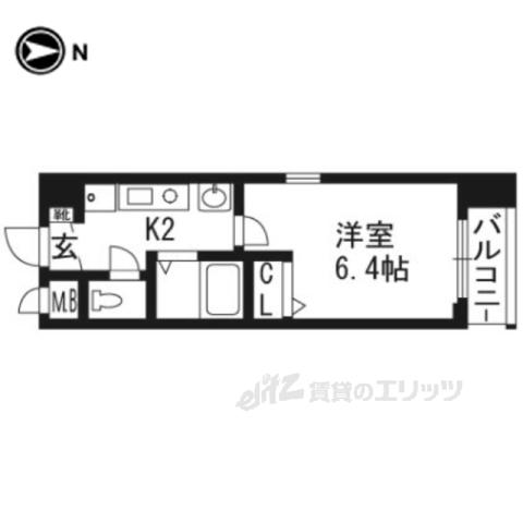 エイペックス京都新京極1(1K/7階)の間取り写真