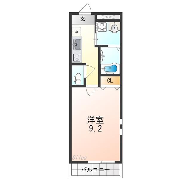 フジパレス北野田I番館(1K/1階)の間取り写真
