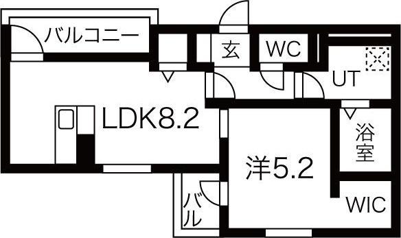 G FLAT 太閤(1LDK/1階)の間取り写真