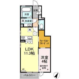 スプラドール II(1LDK/1階)の間取り写真