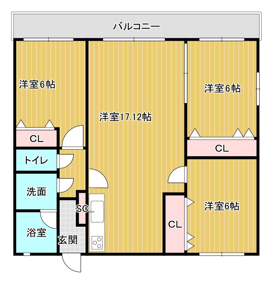 ファミリールA(3LDK/3階)の間取り写真