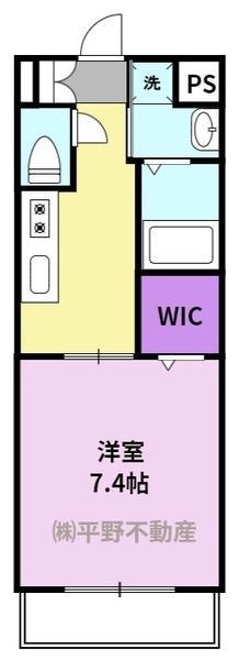 ALETTA合川町(1K/1階)の間取り写真