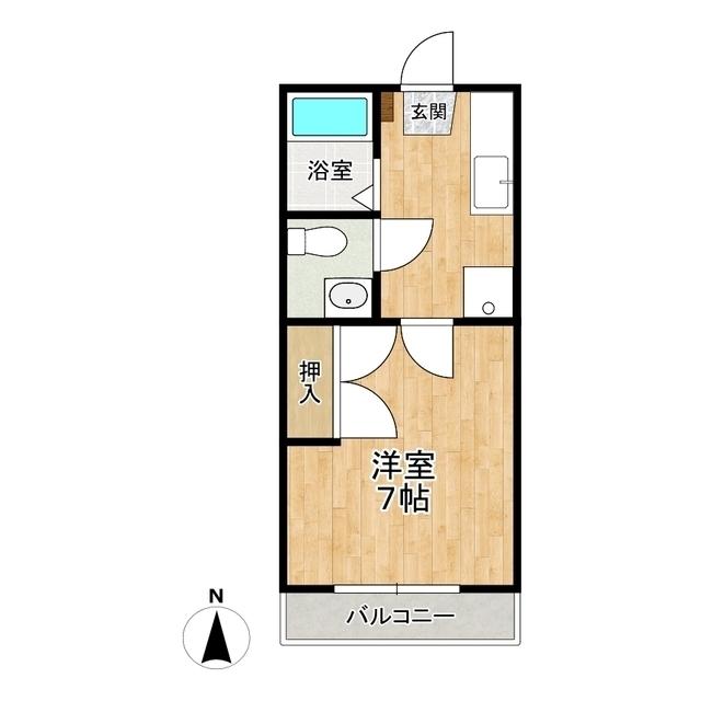 TMハイツ(1K/2階)の間取り写真