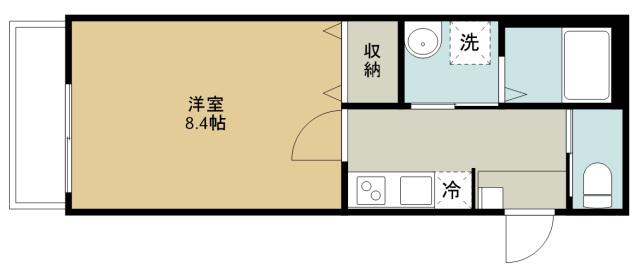仙波町2丁目アパート(1K/3階)の間取り写真